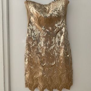 Bebe Gold Sequin Dress